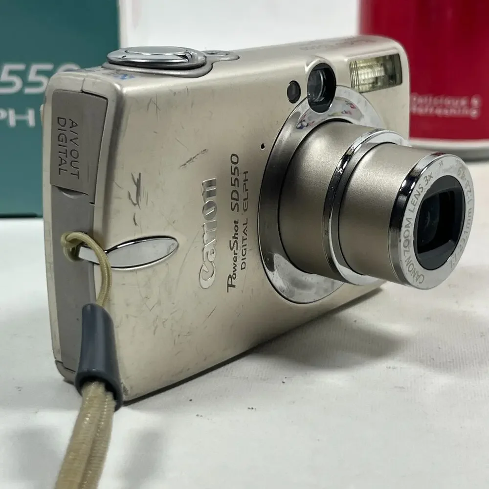 CANON PowerShot SD550 Digital ELPH Camera 7.1MP with Battery Gold Tested